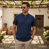 The Inverness Men’s Soft Cotton Linen Henley Shirt