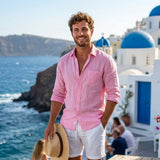 The Brookhaven Hill Men’s Cotton Linen Summer Beach Shirt