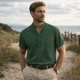 The Paddington Men’s Breathable Cotton Linen Henley Shirt