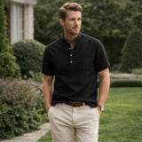 The Hillgate Men’s Casual Cotton Linen Henley Shirt