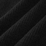 Nina ribstrikket sweater med høj hals fra Elsebeth København, detalje af strikken