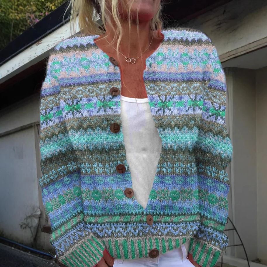 Lila blue cardigan for women, view 2