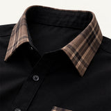 The Amelia Men’s Casual Button Up Dress with Plaid Collar & Cuffs