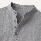 The Regent Men’s Summer Cotton Linen Henley Shirt