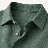 The Meadowfall Men’s Casual Loose Fit Linen Button-Up Shirt