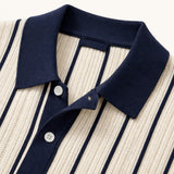 The Belgravia Men’s Smart Casual Striped Knit Polo Shirt
