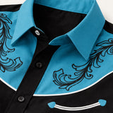 The Briarstone Park Men’s Two Tone Patchwork Western Lightweight Denim Shirt