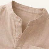 The Hillgate Men’s Casual Cotton Linen Henley Shirt