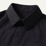 The Meadowwood Ridge Men’s Textured Stripe Button Down Retro Shirt