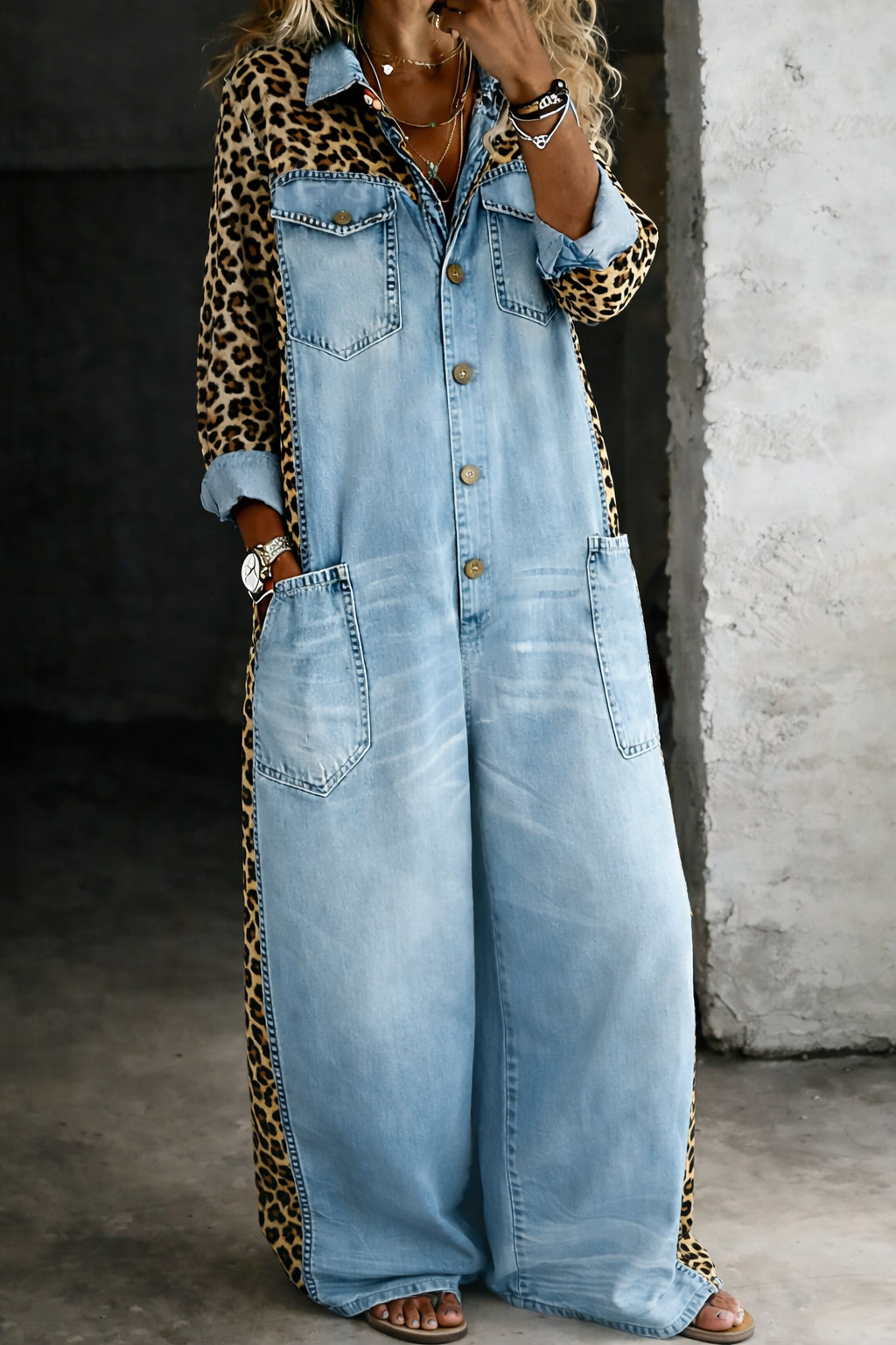 Maelle | Denim Shirt Jumpsuit – view 2