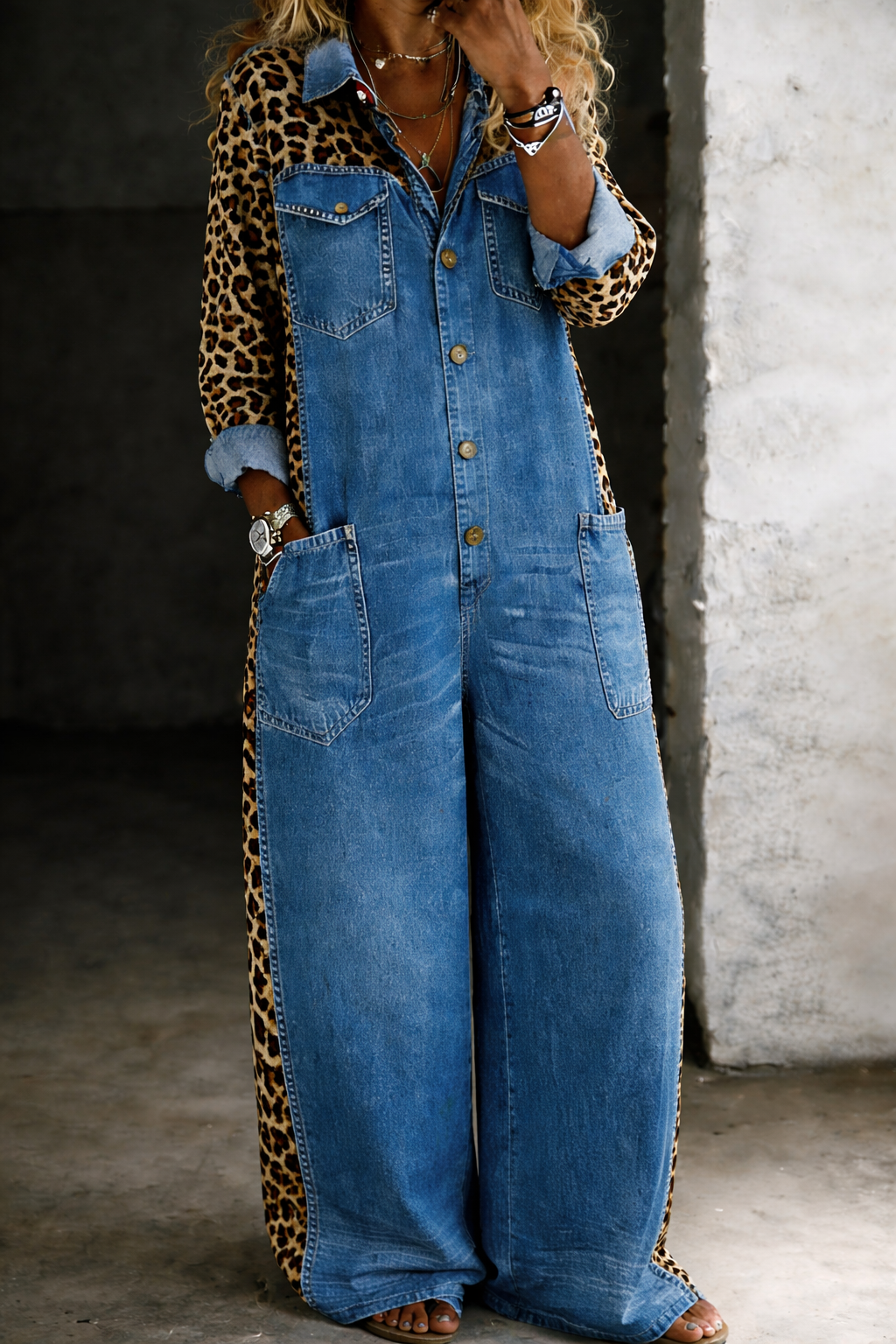 Maelle | Denim Shirt Jumpsuit – view 4