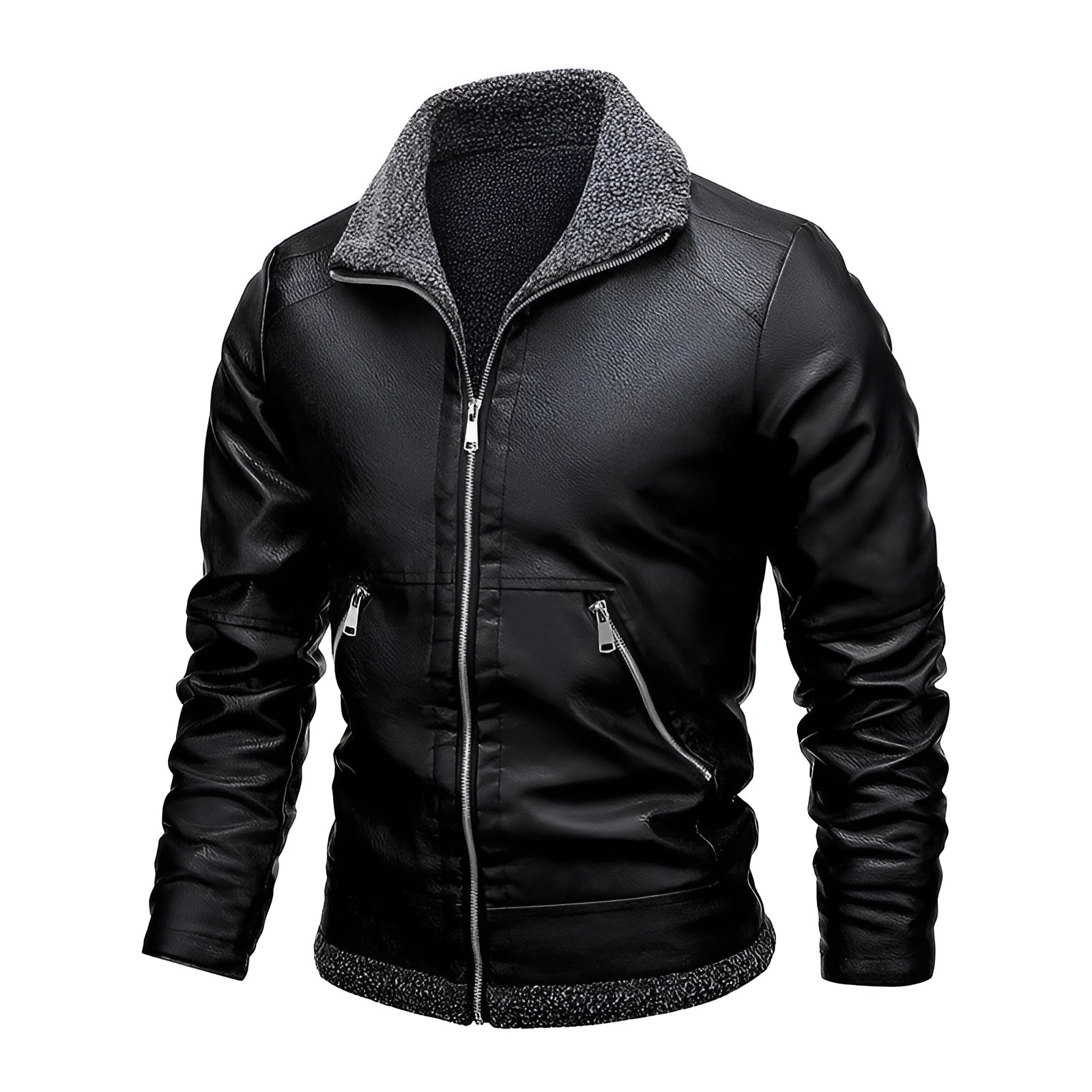 Léo™ | Stylish Leather Jacket Featuring Cozy Fleece Lining