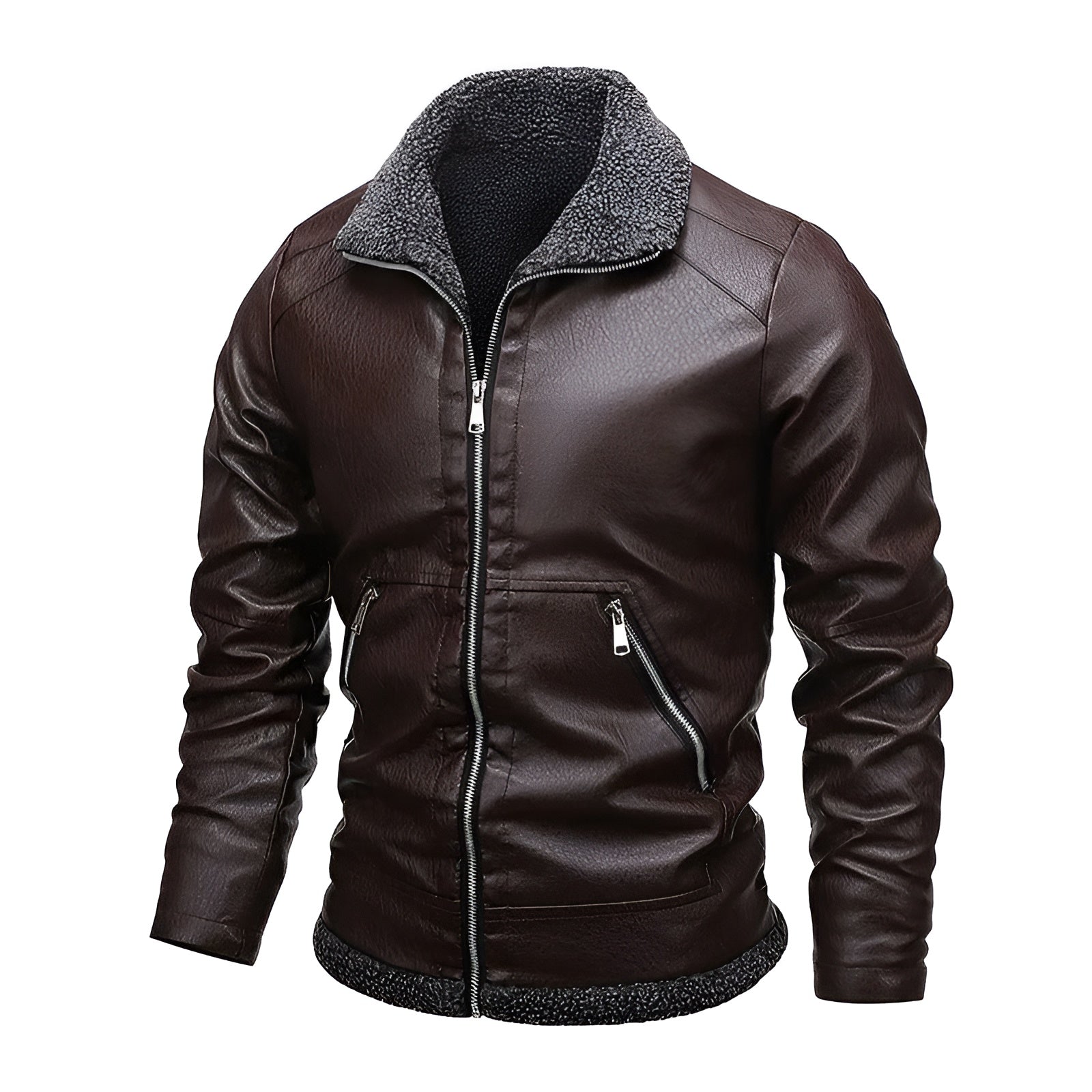 Léo™ | Stylish Leather Jacket Featuring Cozy Fleece Lining