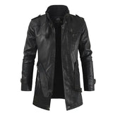 Adrien™ | Stylish Long Leather Coat for Men