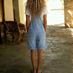 Ondine | Light Blue Denim Short Dungarees – view 3