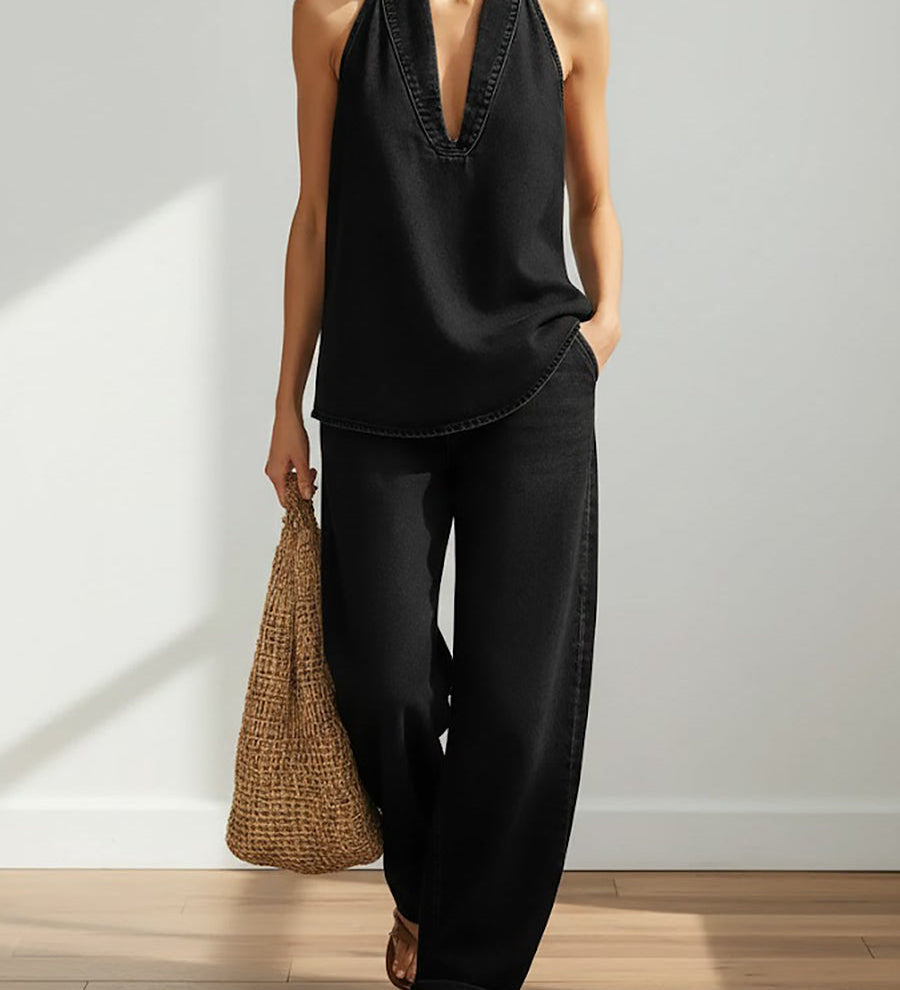 Adrienne | Vintage Denim Two-Piece Set