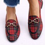 Rowan - Gold Plaid Loafers