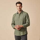 The Cedar Ridge Hill Men’s Trendy Loose Fit Linen Button-Up Shirt