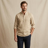 The Ridgebrook Park Men's Breathable Linen Summer Casual Button-Up Shirt