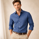 The Ashwood Park Men’s Two Tone Patchwork Western Vintage Denim Shirt