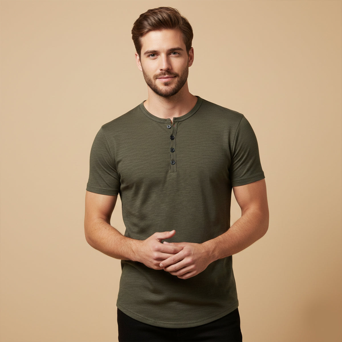 The Bathwick Men’s Breathable Henley Collar Summer T-Shirt