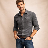 The Norwick Men’s Casual Button Down Corduroy Shirt