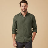 The Pinecrest Fall Men’s Casual Lightweight Linen Blend Button Down Shirt