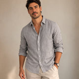 The Timbercrest Hill Men’s Cotton Linen Soft Beach Shirt