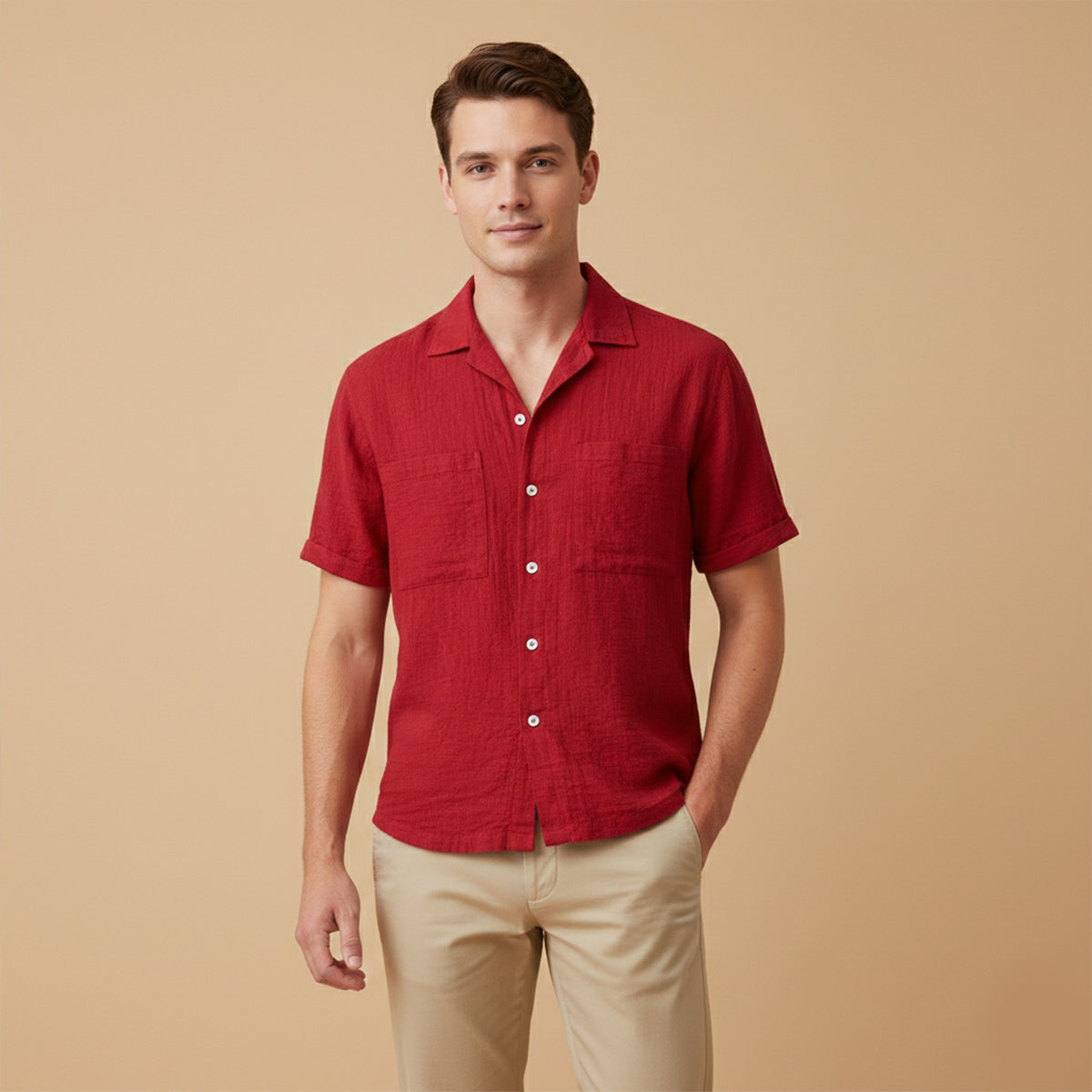 The Mayfair Men’s Relaxed Fit Textured Linen Blend Shirt