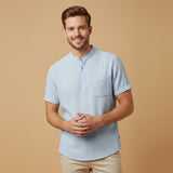 The Regent Men’s Summer Cotton Linen Henley Shirt