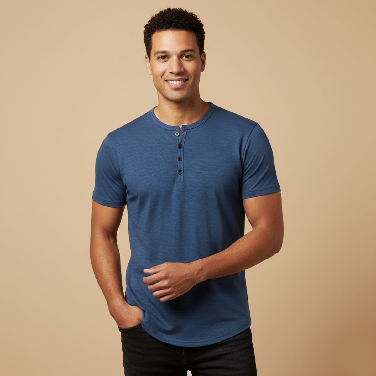 The Bathwick Men’s Breathable Henley Collar Summer T-Shirt
