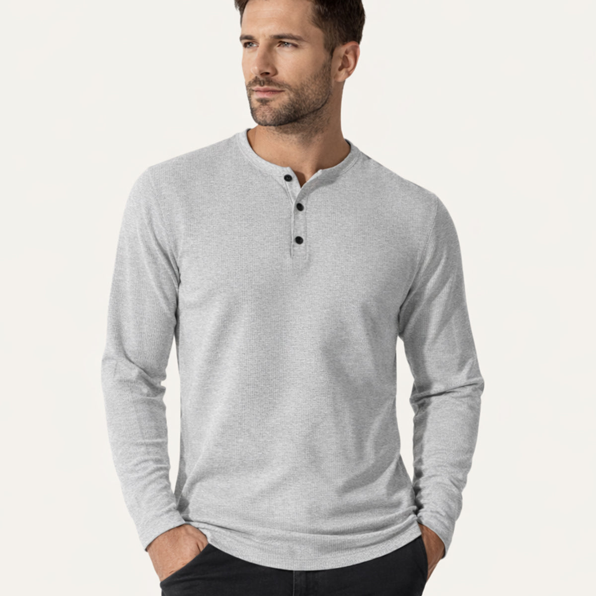 The Pinecrest Creek Men’s Casual Waffle Henley Thermal Shirt
