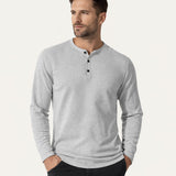 The Pinecrest Creek Men’s Casual Waffle Henley Thermal Shirt