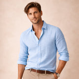 The Oakridge Park Men’s Cotton Linen Lightweight Beach Shirt