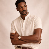 The Meadowbrook Ridge Men's Lightweight Linen Summer Trendy Button-Up Shirt