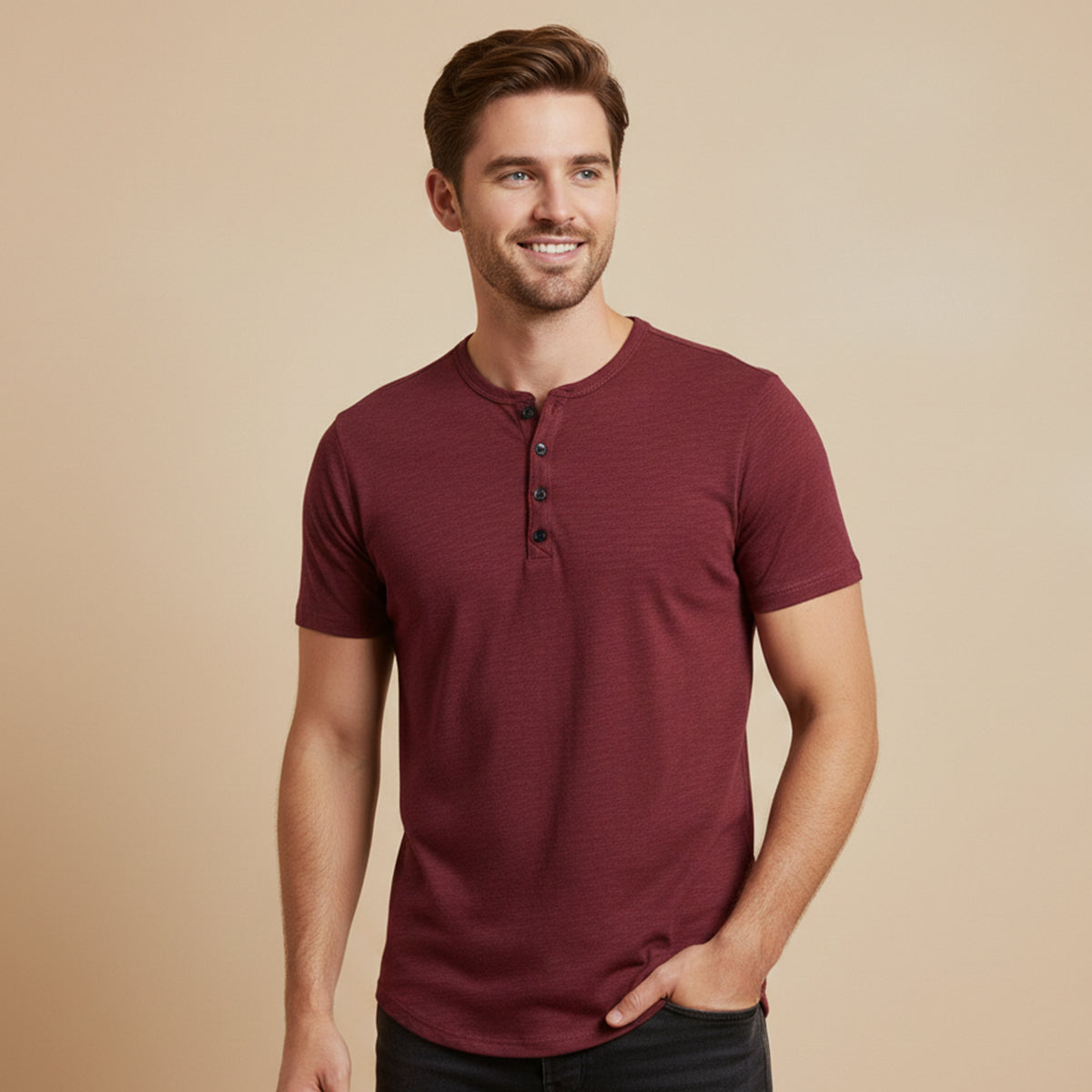 The Windsor Men’s Casual Henley Collar Summer T-Shirt
