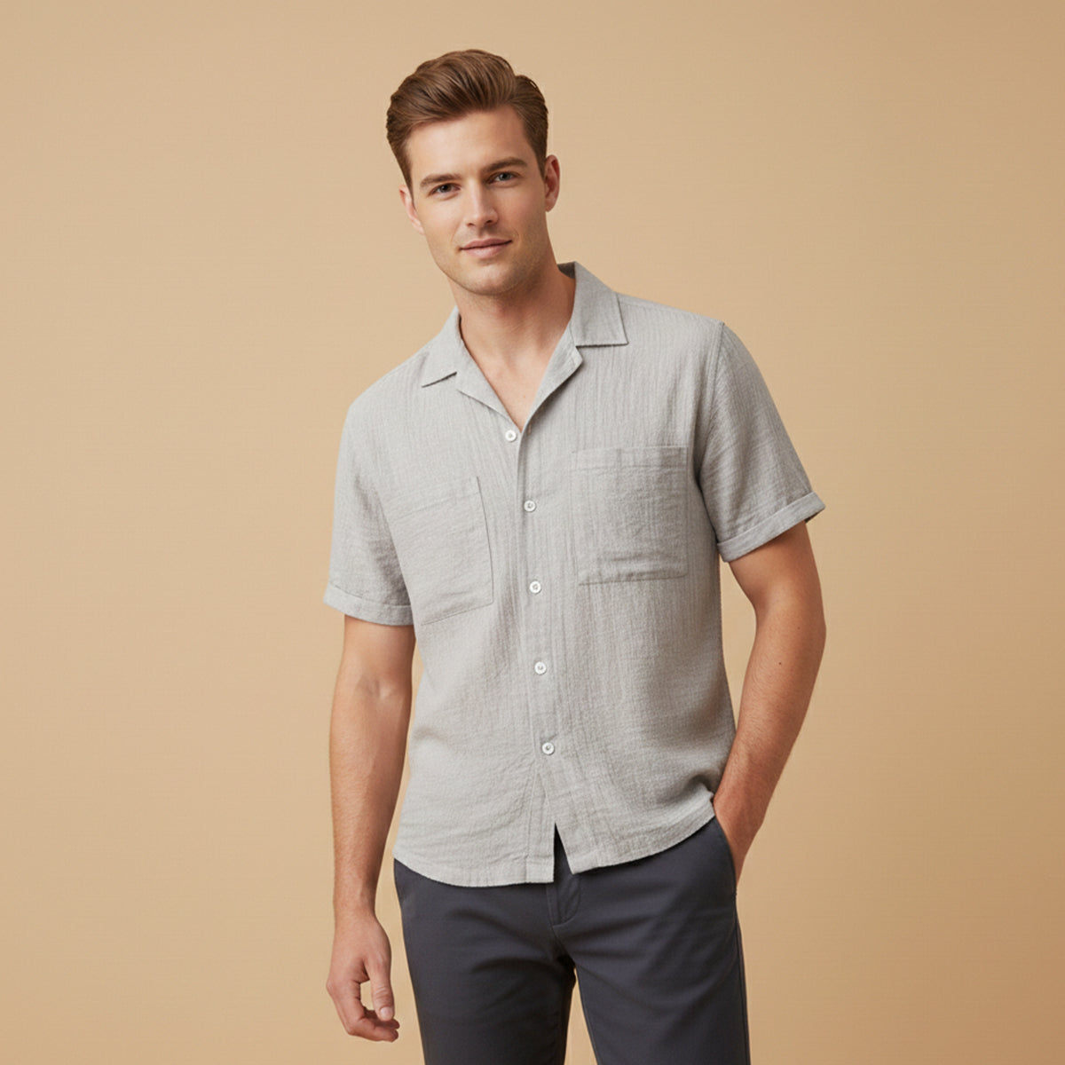The Mayfair Men’s Relaxed Fit Textured Linen Blend Shirt