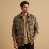 The Timbercrest Ridge Men’s Lightweight Checkered Cotton Shirt Jacket