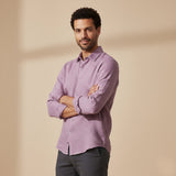 The Cedar Ridge Hill Men’s Trendy Loose Fit Linen Button-Up Shirt