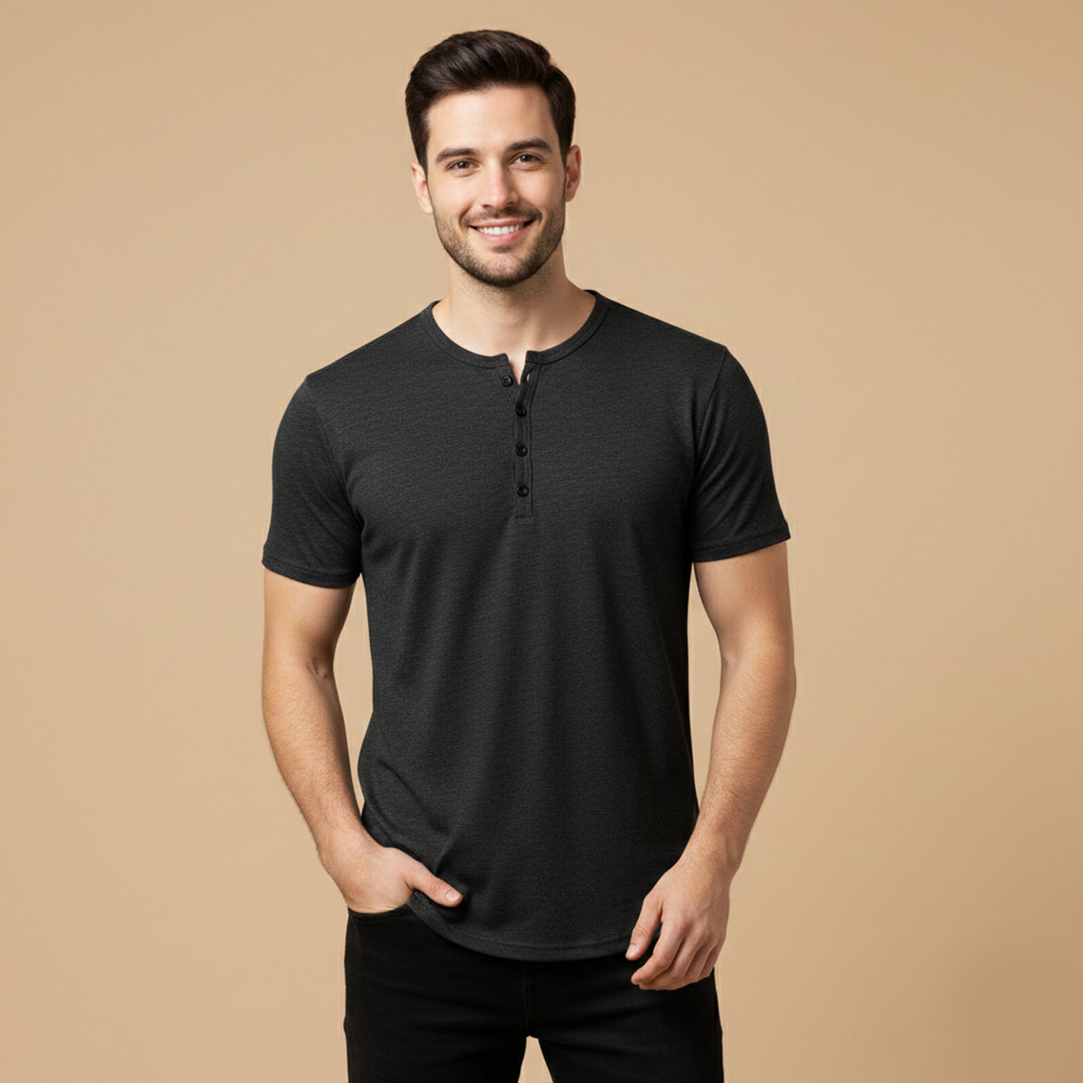 The Bathwick Men’s Breathable Henley Collar Summer T-Shirt