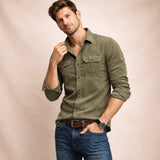 The Norwick Men’s Casual Button Down Corduroy Shirt
