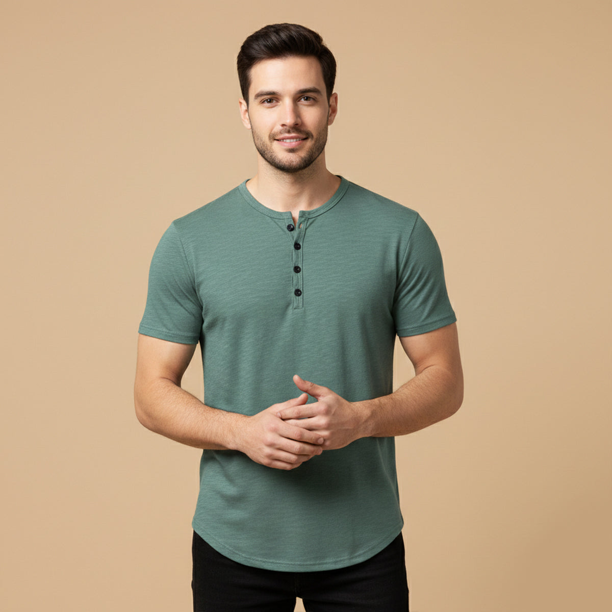 The Bathwick Men’s Breathable Henley Collar Summer T-Shirt