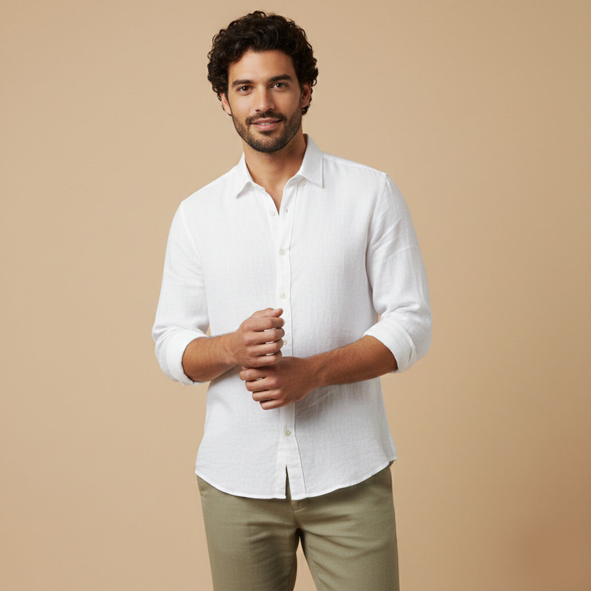The Pinecrest Fall Men’s Casual Lightweight Linen Blend Button Down Shirt