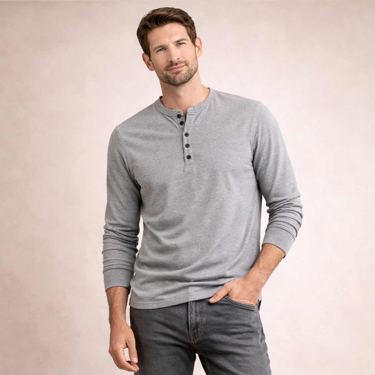 The Meadowcrest Hill Men’s Breathable Cotton Blend Henley Shirt