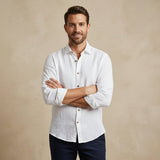 The Zurich Vintage Long Sleeve Linen Shirt for Men