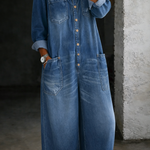 Sidonie | Denim Jumpsuit with Off-Shoulder Design – view 2