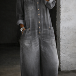 Sidonie | Denim Jumpsuit with Off-Shoulder Design – view 4