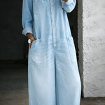 Sidonie | Denim Jumpsuit with Off-Shoulder Design – view 6