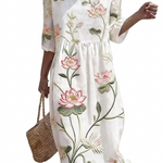 Solène - Women's Casual Dress with Floral Pattern.