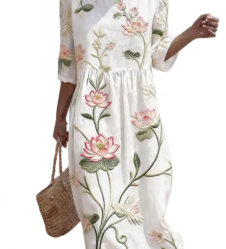 Solène - Women's Casual Dress with Floral Pattern.